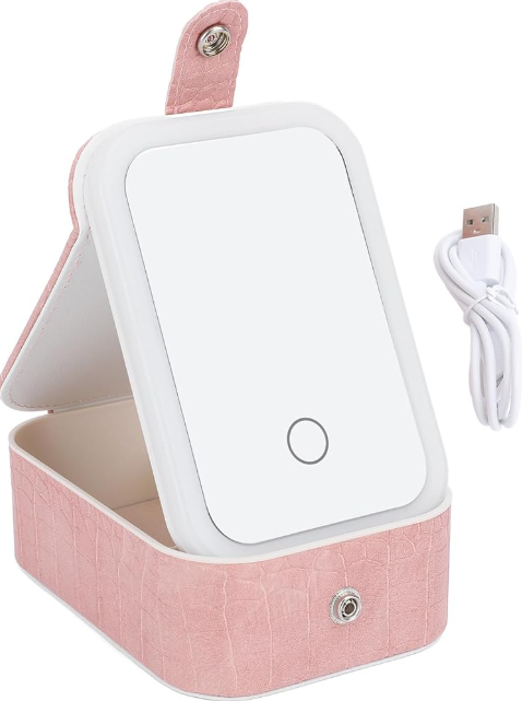 Estuche Maquillaje Portatil Espejo LED