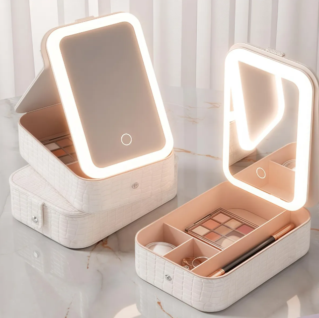 Estuche Maquillaje Portatil Espejo LED